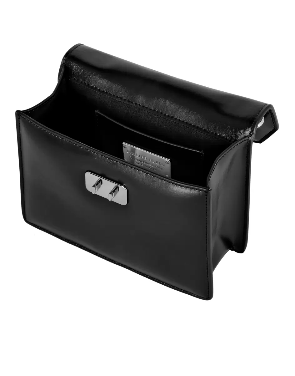 Philipp Plein Black Mini Taschen Geschäft Small Handbag Superheroine Leather Damen - 3