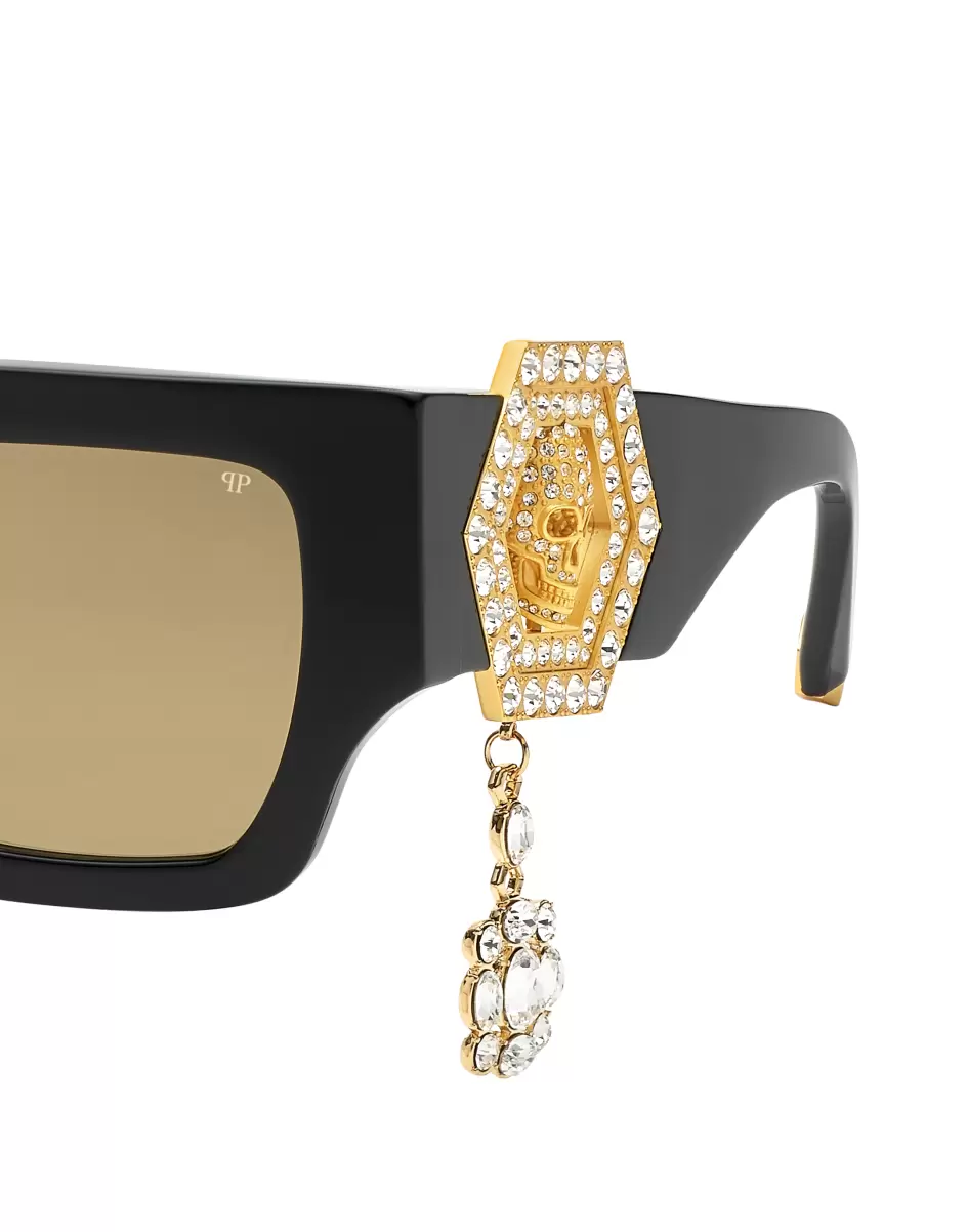 Sunglasses Square Exclusive Wartungsfreundlich Black / Gold Philipp Plein Damen Sonnenbrillen - 4