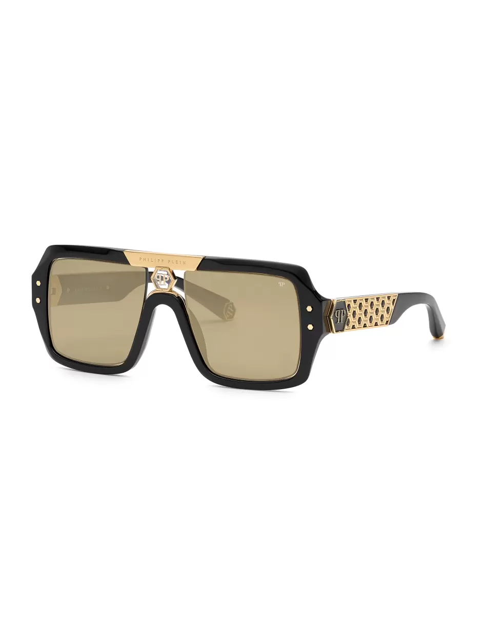 Befehl Sonnenbrillen Sunglasses Square Damen Philipp Plein Black / Gold - 2