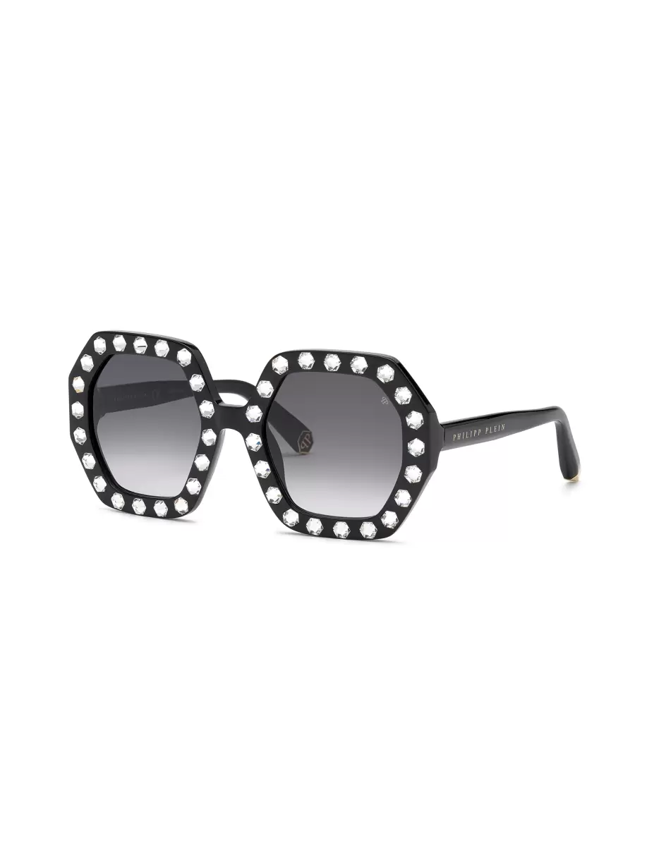 Sonnenbrillen Rabattmarken Damen Sunglasses Butterfly Plein First Lady Exclusive Black/Silver Philipp Plein - 2
