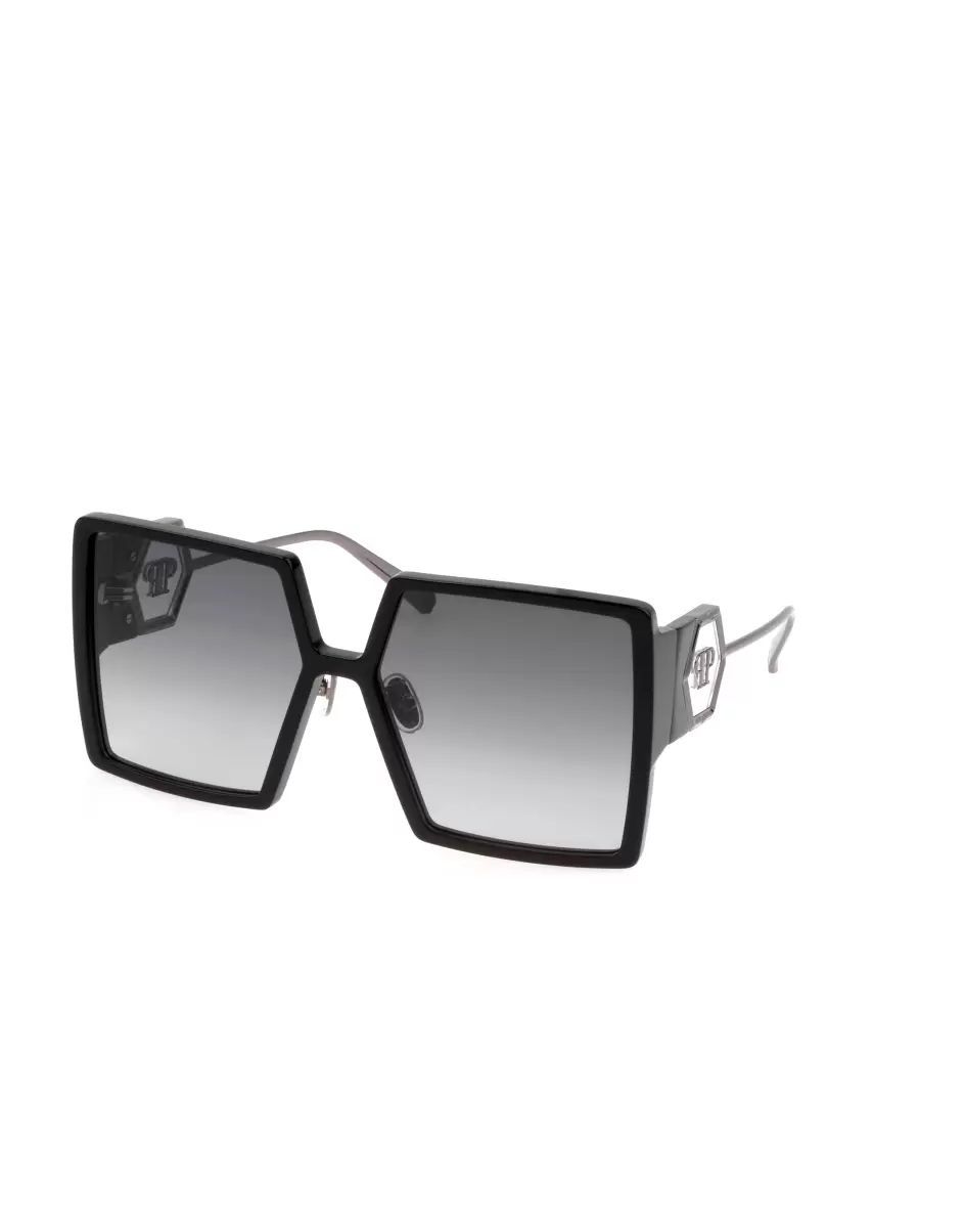 Sonnenbrillen Black Damen Philipp Plein Qualität Sunglasses Plein Diva  Hexagon - 1