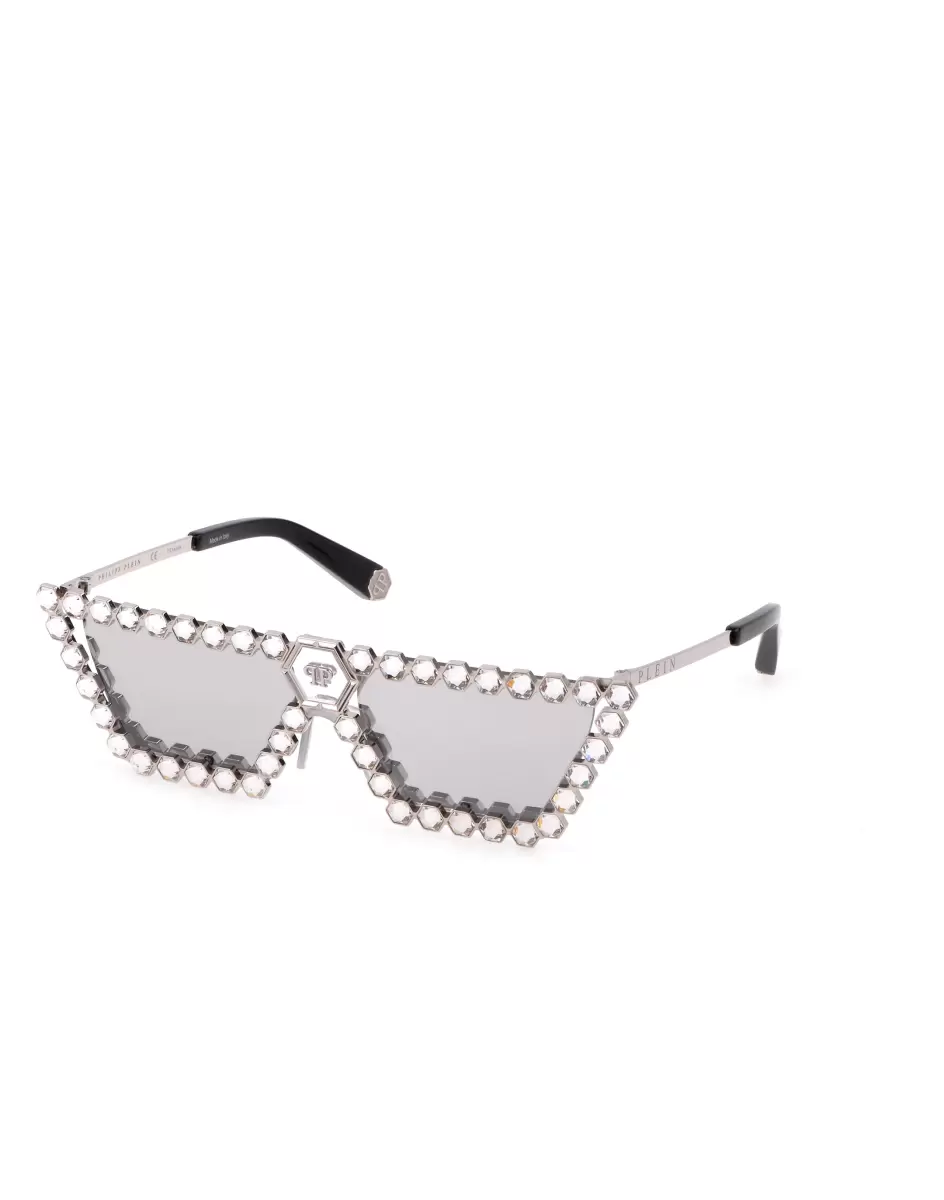 Silver Sunglasses Plein Crystal Lush With Crystals Philipp Plein Sonnenbrillen Damen Verkaufen - 1
