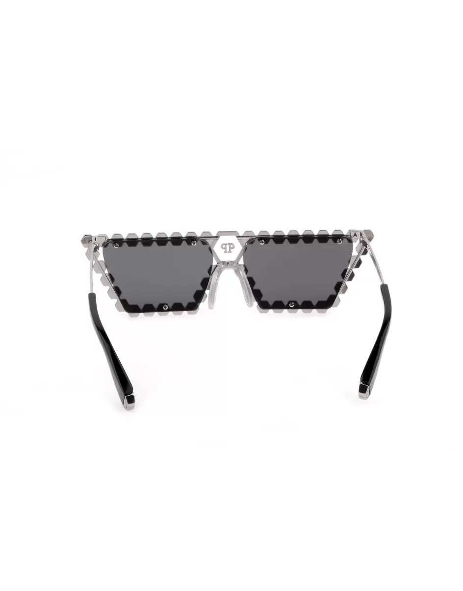 Silver Sunglasses Plein Crystal Lush With Crystals Philipp Plein Sonnenbrillen Damen Verkaufen - 2
