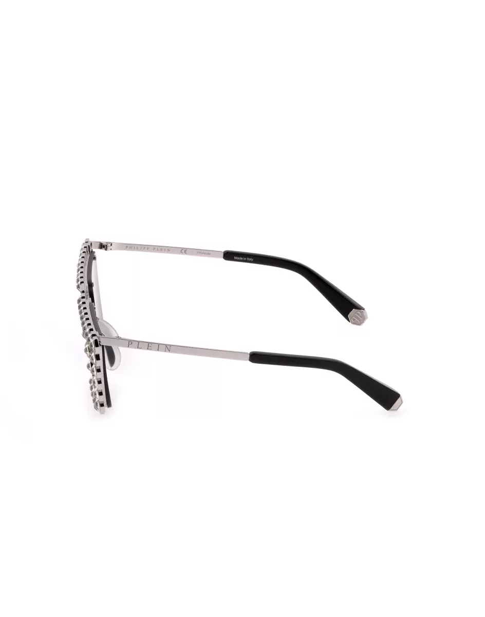 Silver Sunglasses Plein Crystal Lush With Crystals Philipp Plein Sonnenbrillen Damen Verkaufen - 4