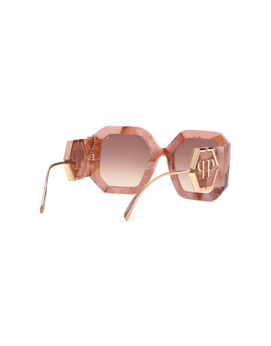 Philipp Plein Sonnenbrillen Sunglasses Square Oversize Plein Diva Damen Standard Rose / Pink - 1