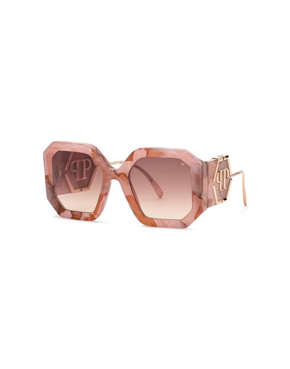Philipp Plein Sonnenbrillen Sunglasses Square Oversize Plein Diva Damen Standard Rose / Pink - 2