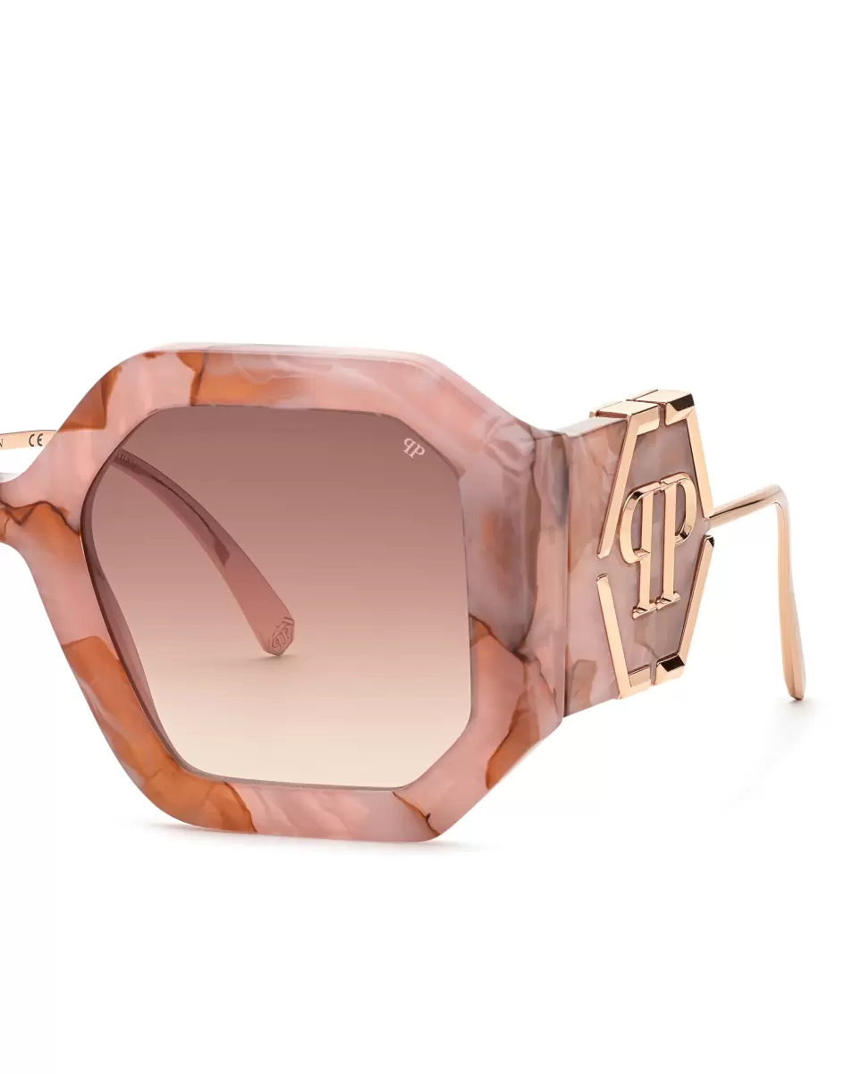 Philipp Plein Sonnenbrillen Sunglasses Square Oversize Plein Diva Damen Standard Rose / Pink - 4