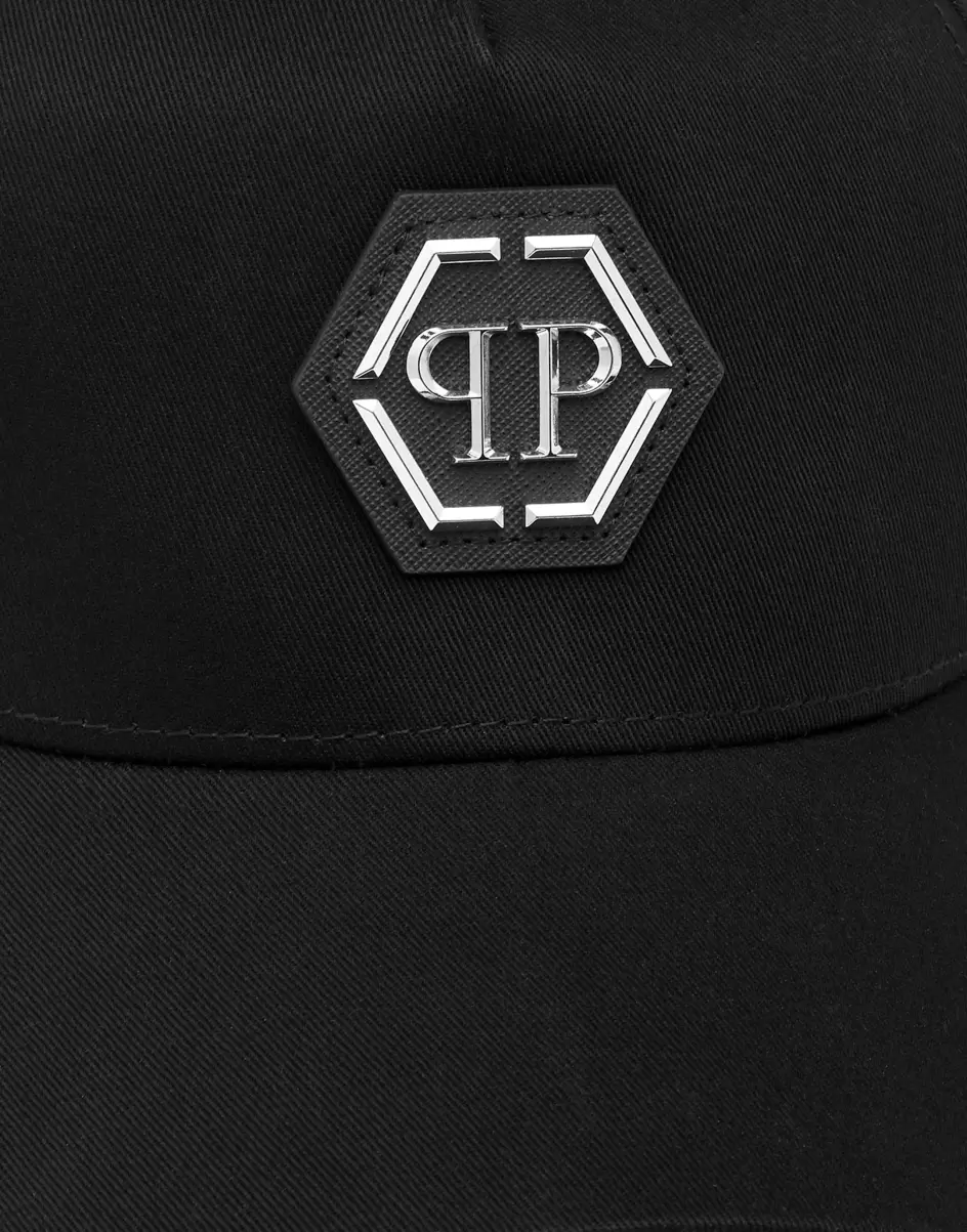 Material Hüte & Kappen Black Damen Baseball Cap Hexagon Philipp Plein - 1
