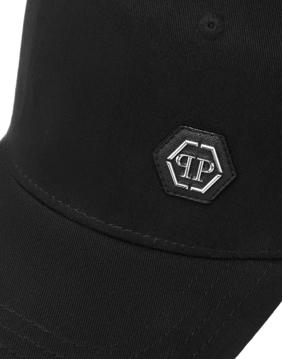 Canvas Baseball Cap Gothic Plein Markenpositionierung Philipp Plein Damen Black Hüte & Kappen - 1