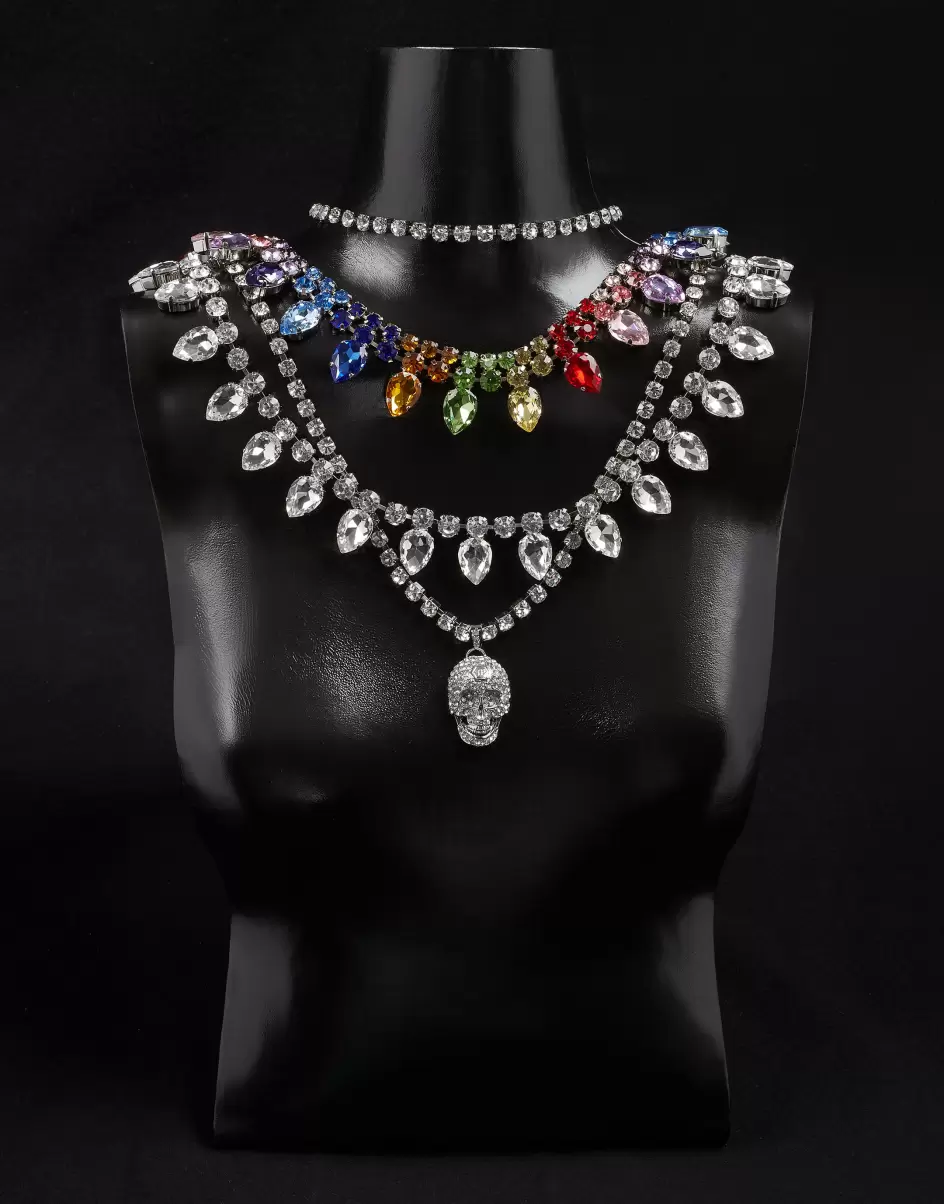 Necklaces Skull Philipp Plein Crystal+Multicolor Uhren & Schmuck Preis Damen