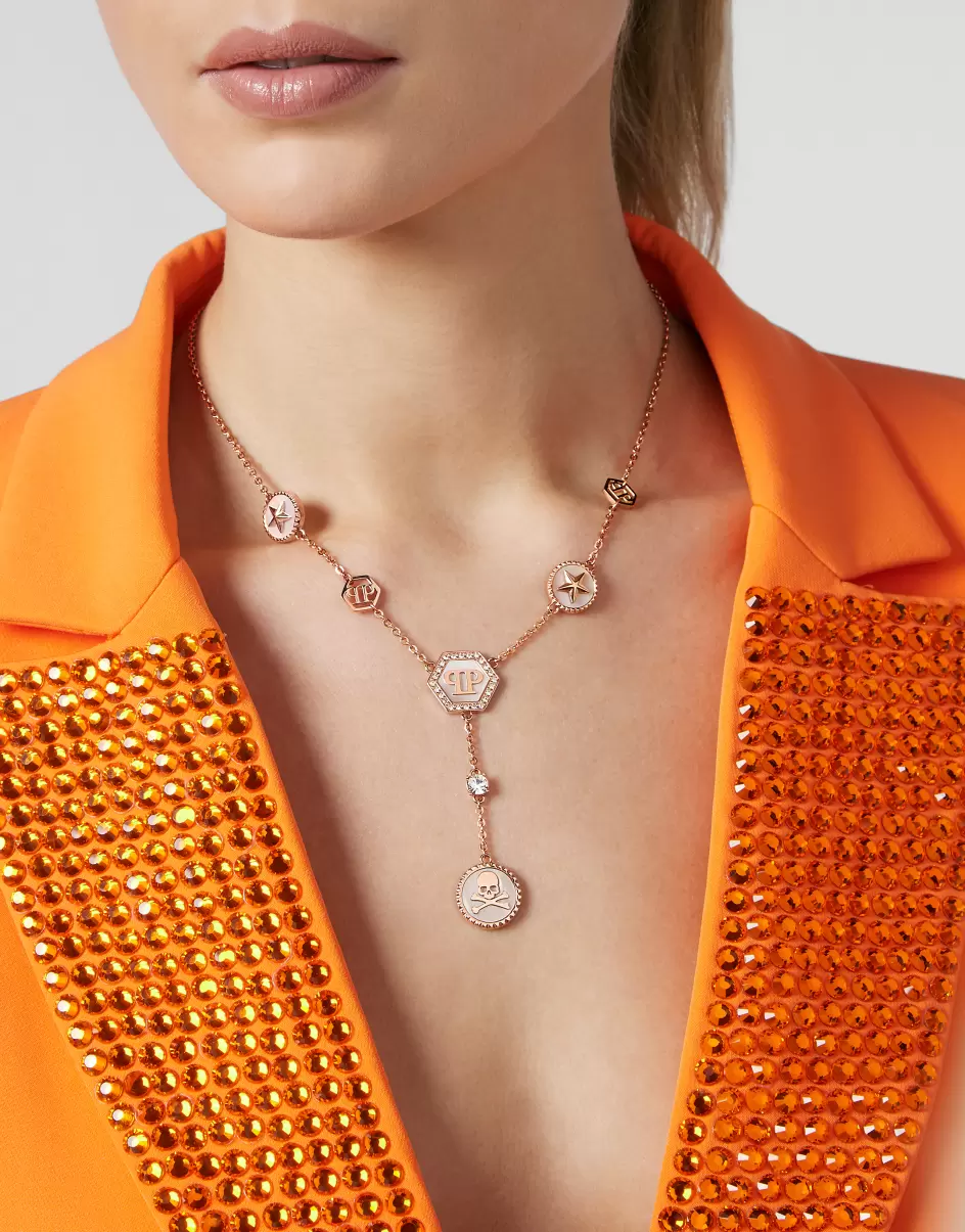 Pink Gold Damen Philipp Plein Uhren & Schmuck Pp Buttons Necklace Online-Shop - 2