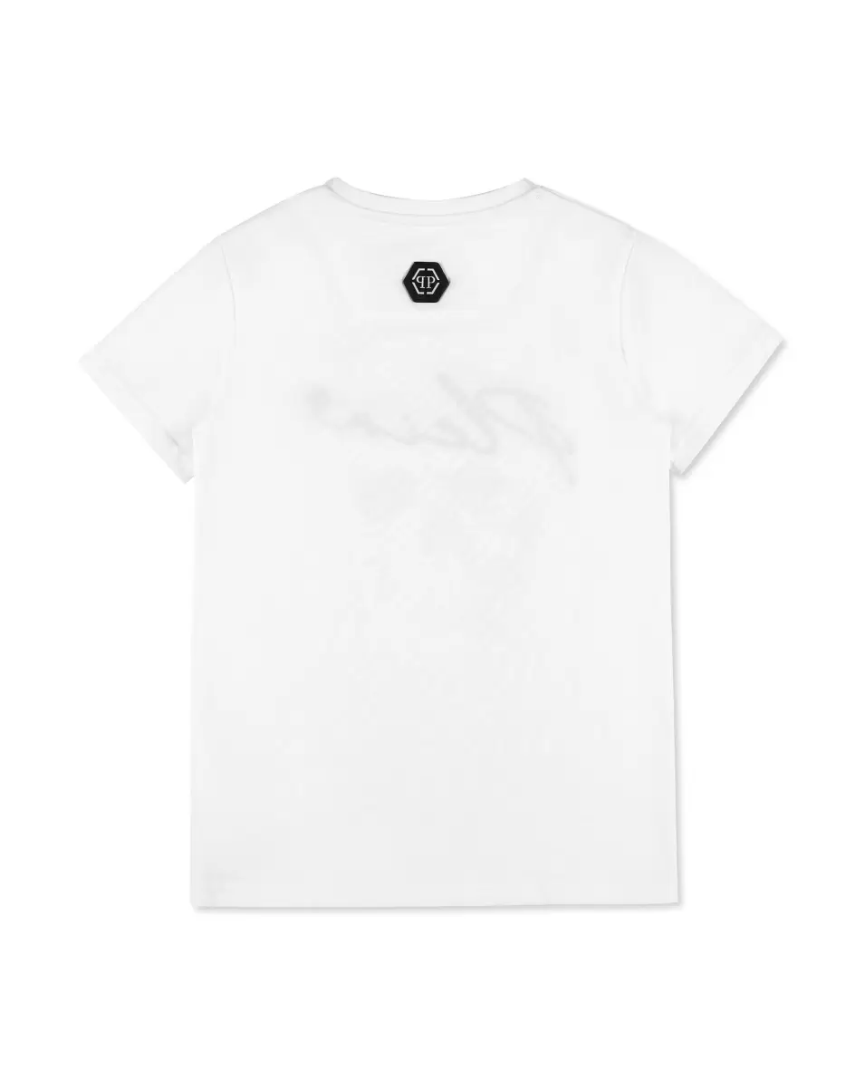 Philipp Plein Kaufen Kinder White T-Shirt Short Sleeve Bekleidung - 1