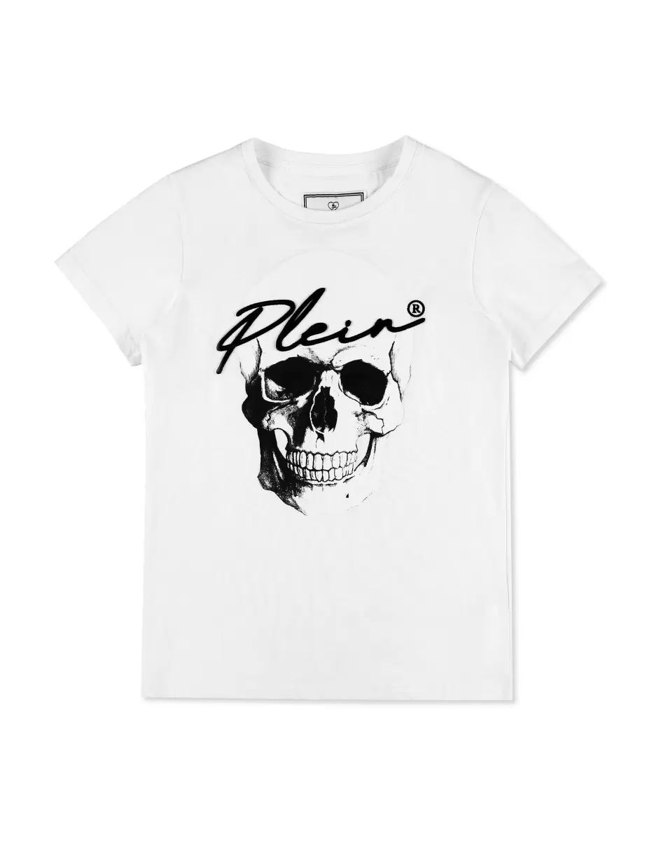 Philipp Plein Kaufen Kinder White T-Shirt Short Sleeve Bekleidung