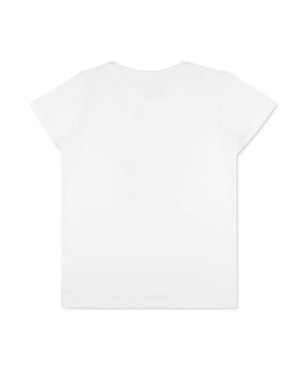 Philipp Plein Mode Maxi T-Shirt Skull White Kinder Bekleidung - 1