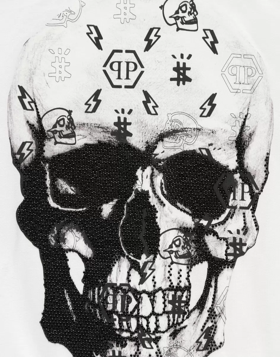 Philipp Plein Mode Maxi T-Shirt Skull White Kinder Bekleidung - 2