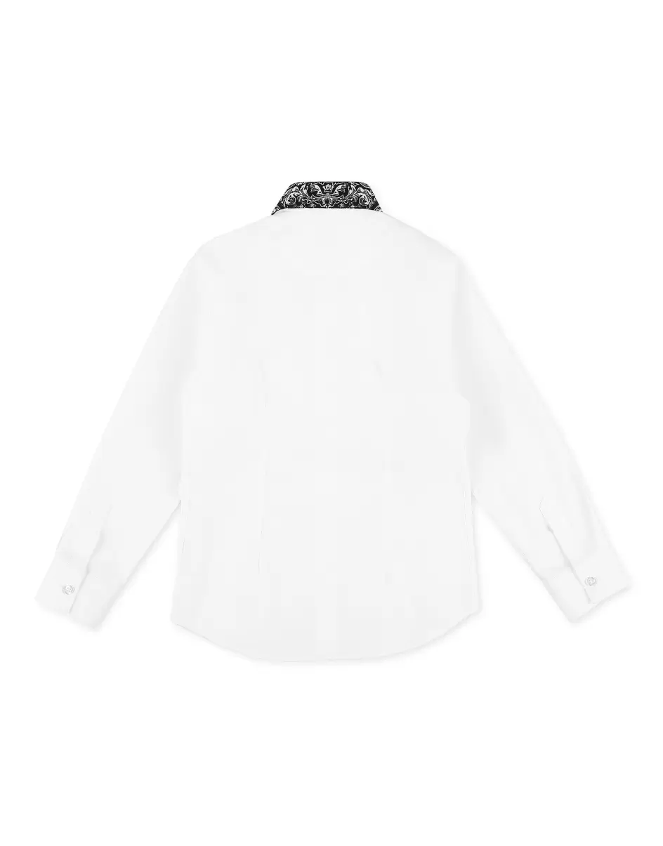Bekleidung Kinder Shirt New Baroque White / Black Philipp Plein Rabatt - 1