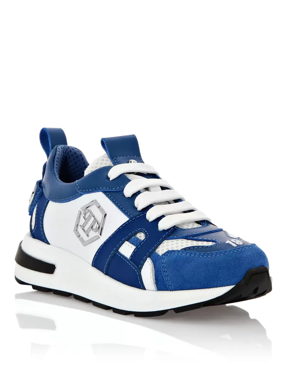 Sneakers Hurricane Running Sole Lace Schuhe Billig Kinder Blue/White Philipp Plein