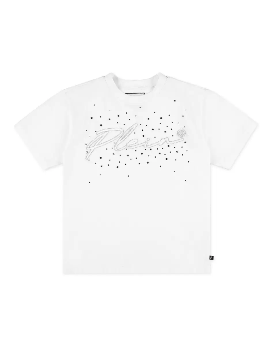 Philipp Plein White Wesentlich Kinder Maxi T-Shirt Bekleidung