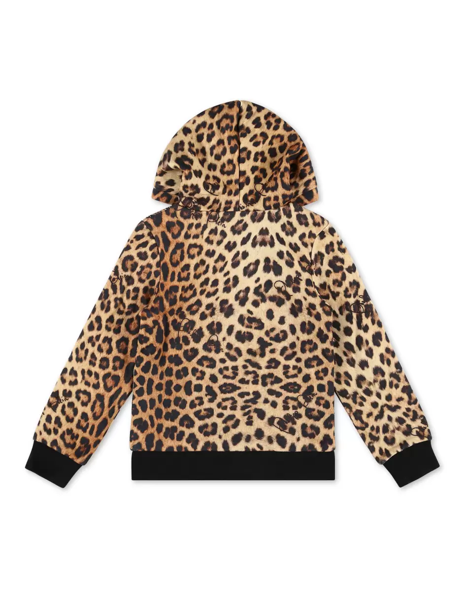 Leopard Philipp Plein Kinder Hoodie Sweatjacket Leopard Werbestrategie Bekleidung - 1