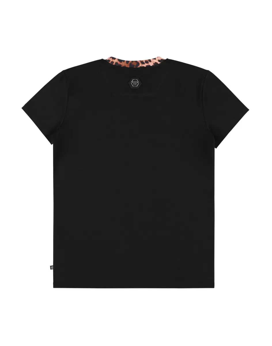 Bekleidung Black T-Shirt Short Sleeve Teddy Bear Philipp Plein Funktionalität Kinder - 1