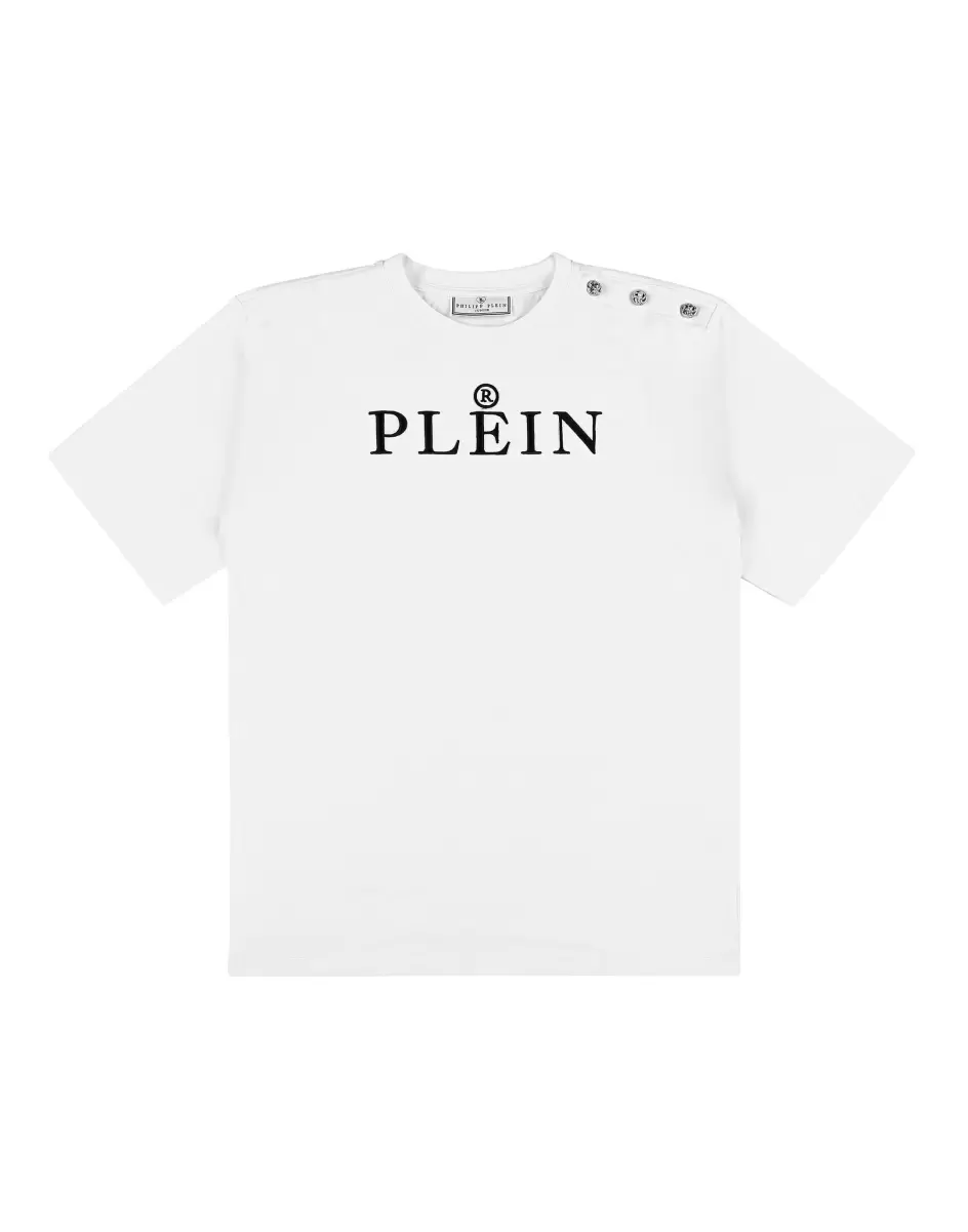 White Maxi T-Shirt Philipp Plein Kinder Bekleidung Verkauf