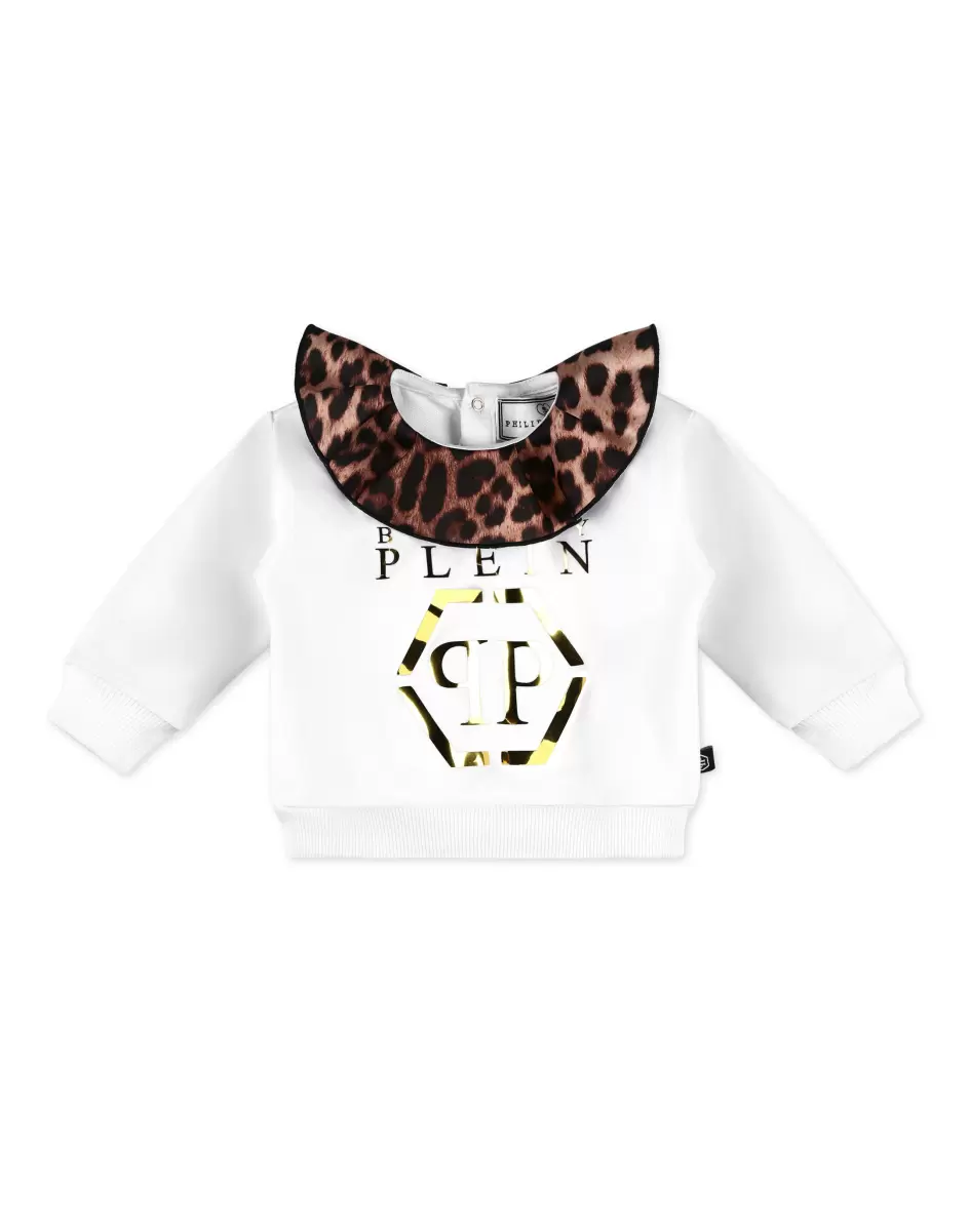 Kinder Plush Sweater Philipp Plein White Bekleidung Lagerbestand