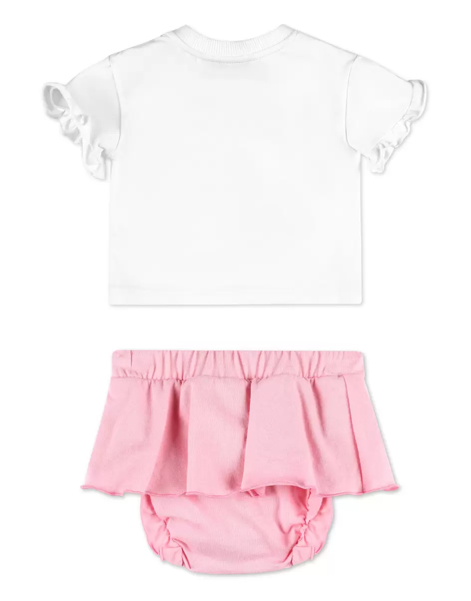 Bekleidung Kinder Rabattaktion T-Shirt+Skirt Philipp Plein White / Rose - 1