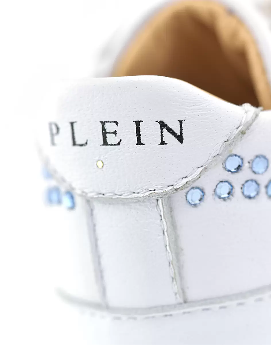 Schuhe Kinder Newborn Sneakers Lace Multicolor Crystal Crystal Philipp Plein White Neues Produkt - 3