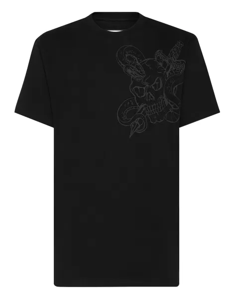 Philipp Plein Herren T-Shirt Round Neck Ss Snake Black T-Shirt Rabattcode