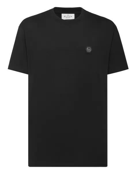 Das Günstigste Herren Black Philipp Plein T-Shirt Round Neck Ss Gothic Plein T-Shirt