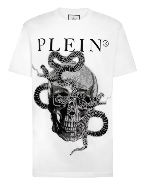 Philipp Plein T-Shirt Round Neck Ss Snake Marke Herren T-Shirt White
