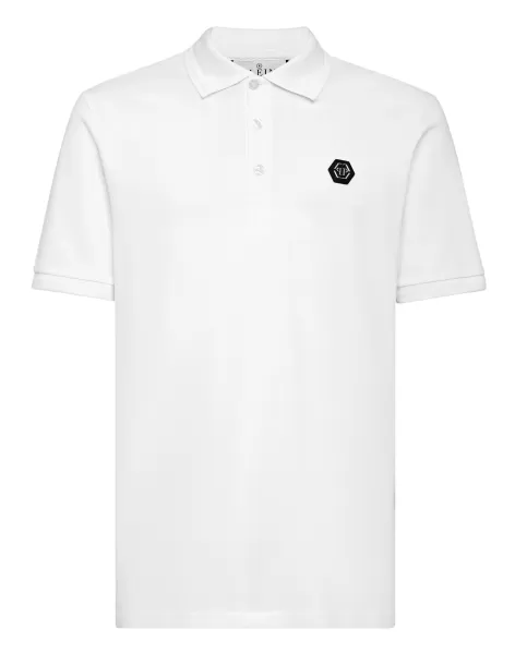 T-Shirt Herren Philipp Plein Slim Fit Polo Shirt Ss Snake White Garantie