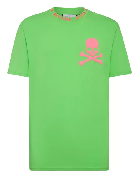 Herren Vielseitigkeit Green Fluo T-Shirt T-Shirt Round Neck Ss Skull&Bones Philipp Plein