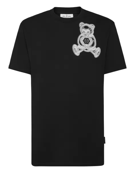Herren T-Shirt Black T-Shirt Round Neck Ss Teddy Bear Philipp Plein Preisverhandlung