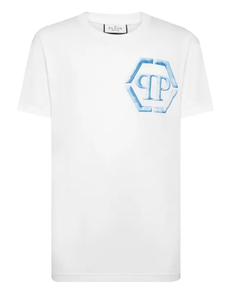 T-Shirt Round Neck Ss Hexagon Philipp Plein Verkaufspreis Herren White T-Shirt