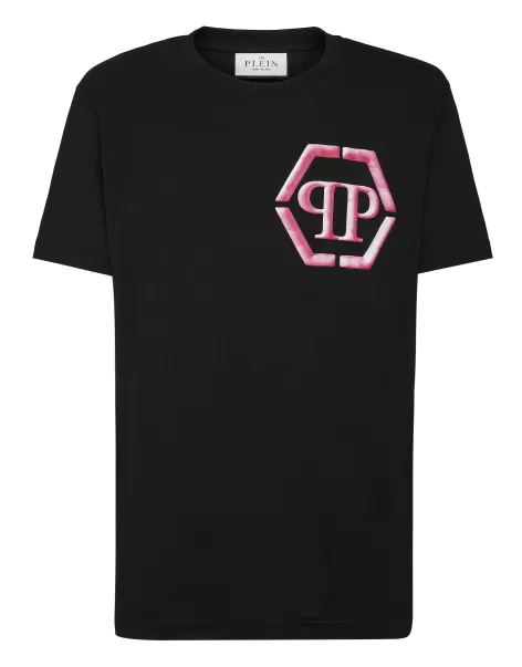 Herren T-Shirt Round Neck Ss Hexagon T-Shirt Das Günstigste Philipp Plein Black