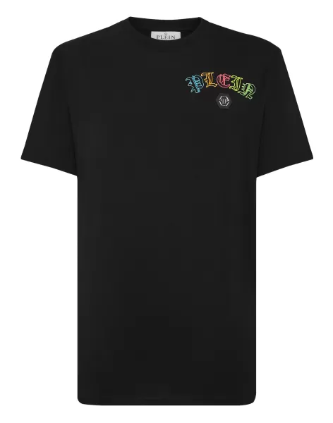 Philipp Plein T-Shirt Embroidered T-Shirt Round Neck Ss With Crystals Gothic Plein Black Frühbucherrabatt Herren