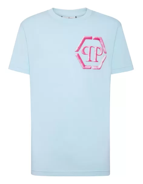 T-Shirt T-Shirt Round Neck Ss Hexagon Light Blue Qualität Philipp Plein Herren