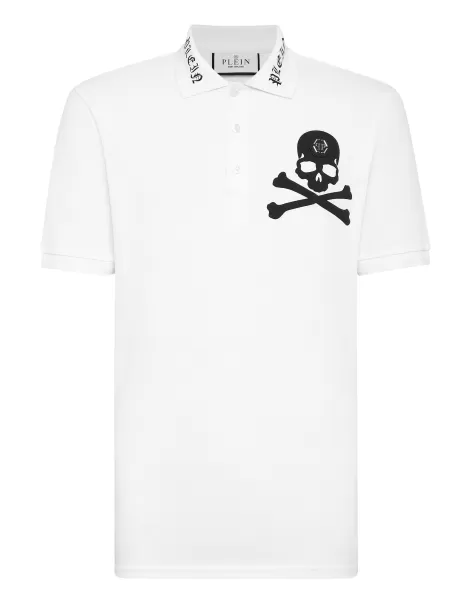 Philipp Plein White Herren Poloshirts Rabattaktion Polo Shirt Ss Skull&Bones