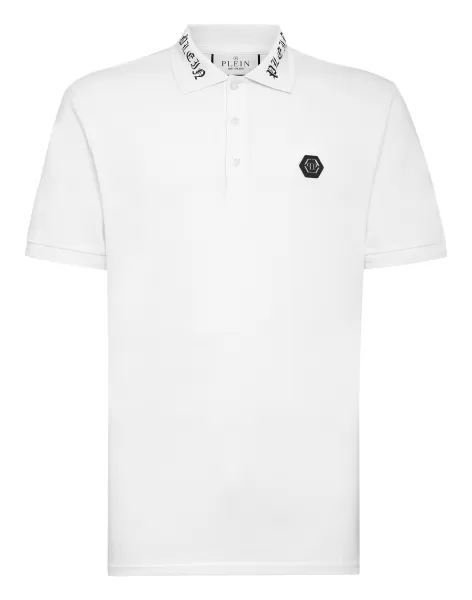 White Design Herren Polo Shirt Ss Gothic Plein Philipp Plein Poloshirts