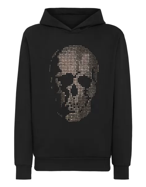 Hoodie Sweatshirt Skull Strass Black Herren Philipp Plein Street Couture Mengenrabatt