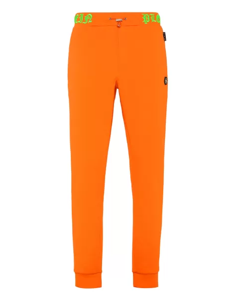 Street Couture Wesentlich Orange Fluo Jogging Trousers Skull&Bones Philipp Plein Herren