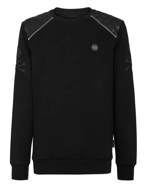 Herren Online-Shop Street Couture Zip Chain Sweatshirt Ls Gothic Plein Philipp Plein Black