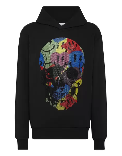 Hoodie Sweatshirt With Crystals Smile Herren Philipp Plein Ergonomie Black Street Couture