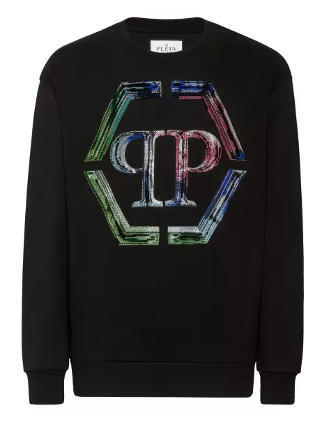 Black / Multicolored Herren Pullover / Hoodies / Jacken Sweatshirt Ls Pp Glass Philipp Plein Vertrieb