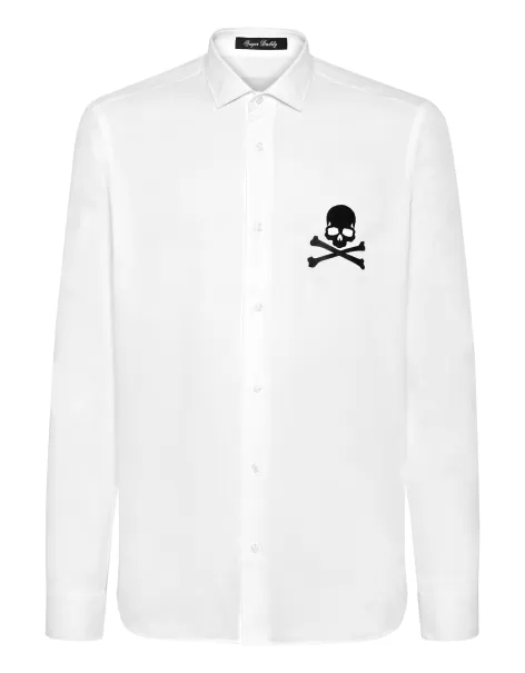Hemden Herren Philipp Plein White Shirt Sugar Daddy Skull&Bones Mengenrabatt
