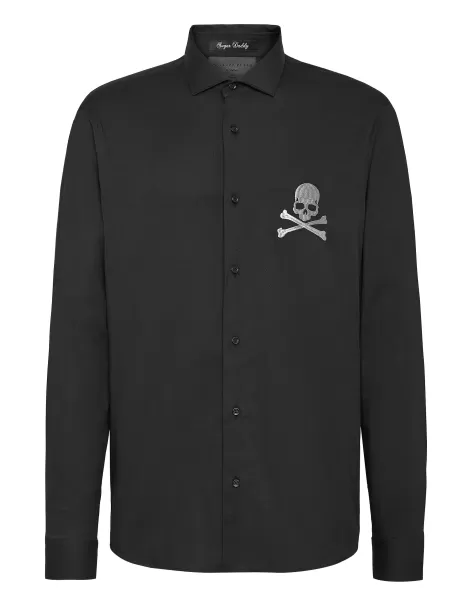 Hemden Rabattcode Philipp Plein Herren Shirt Sugar Daddy Skull&Bones Black