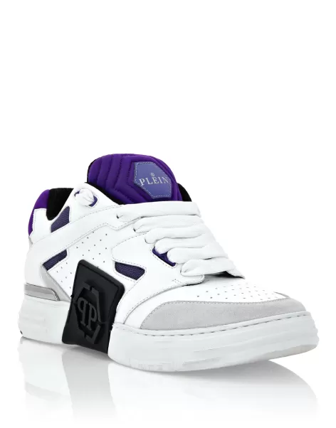 White/Purple Herren Lo-Top Sneakers Phantom $Treet Low Top Sneakers Philipp Plein Marktforschung
