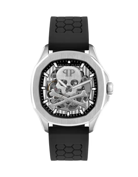 Black/Silver Uhren Skeleton $Pectre Watch Herren Philipp Plein Qualität