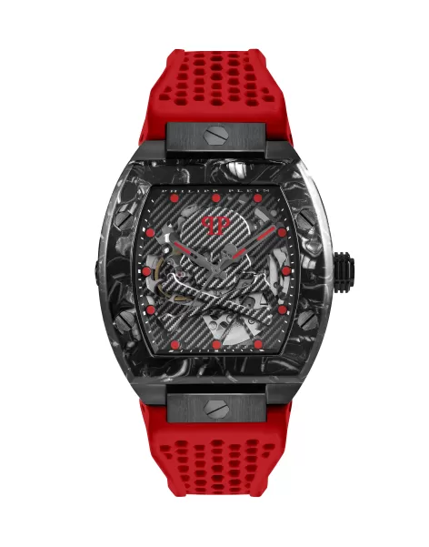 Philipp Plein Red Herren Marketing Uhren The $Keleton $Port-Master Garnet Watch